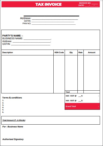 Invoice Format in PDF 3