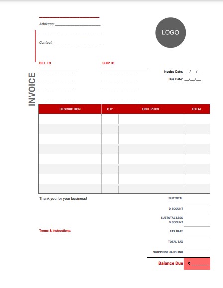 Invoice format in PDF 1