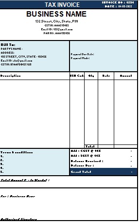 Invoice in exel