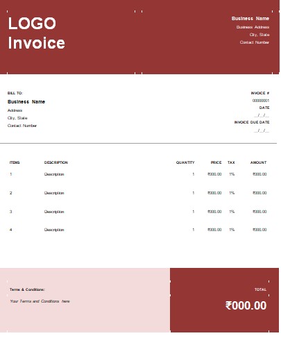 Invoice format in word