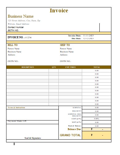 Invoice word 6