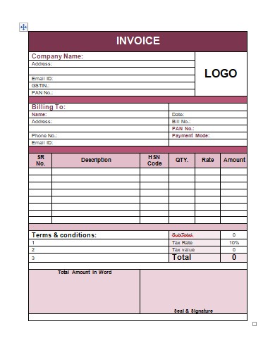 Invoice word 7