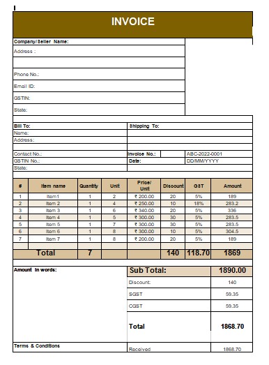 gst invoice format