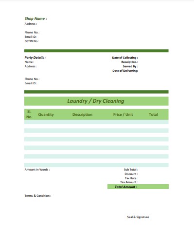 laundry bill format 02
