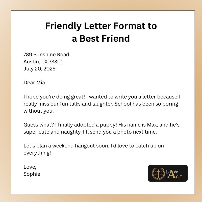 Different Friendly Letter Format 4 Friendly Letter Format to a Best Friend