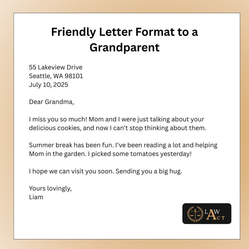 Different Friendly Letter Format 6 Friendly Letter Format to a Grandparent