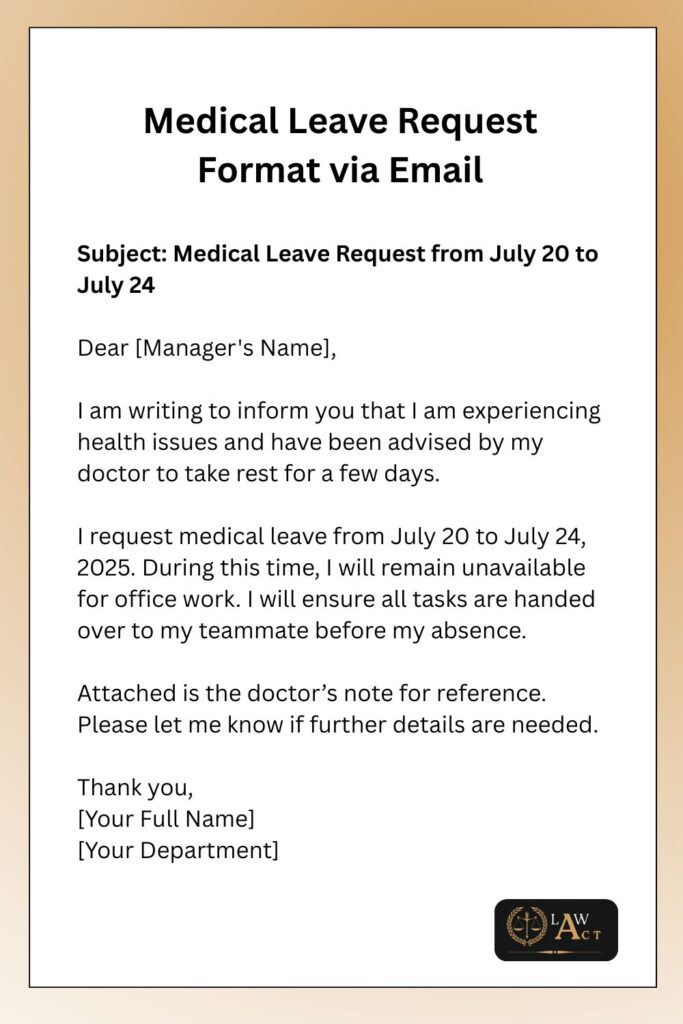 Medical Leave Request Format via Email