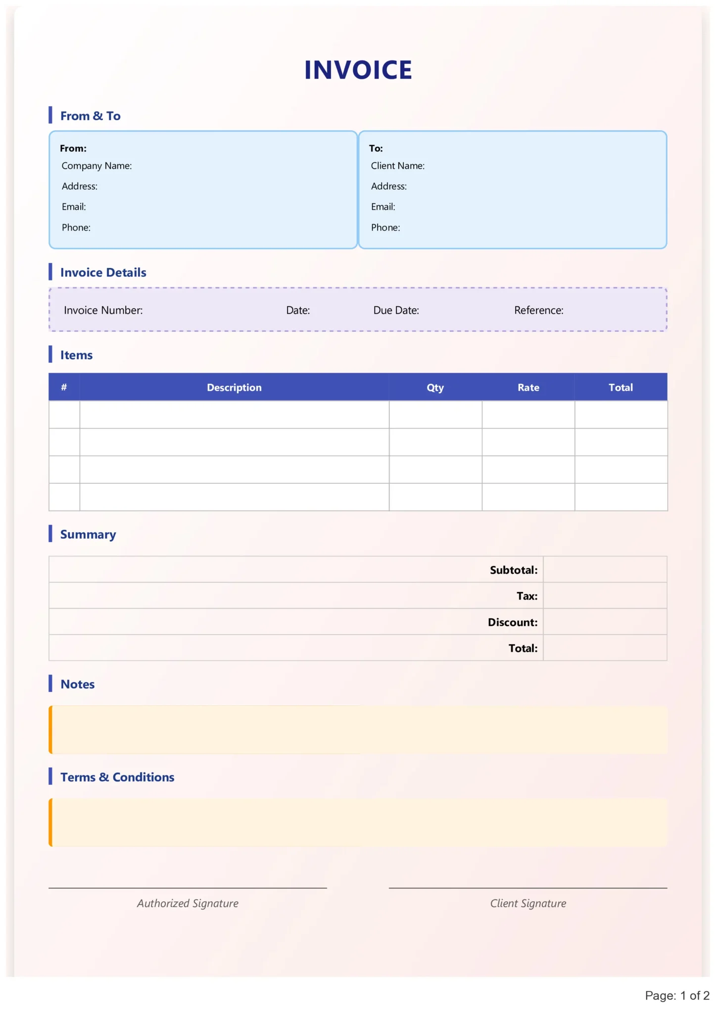 Bill Format in Excel