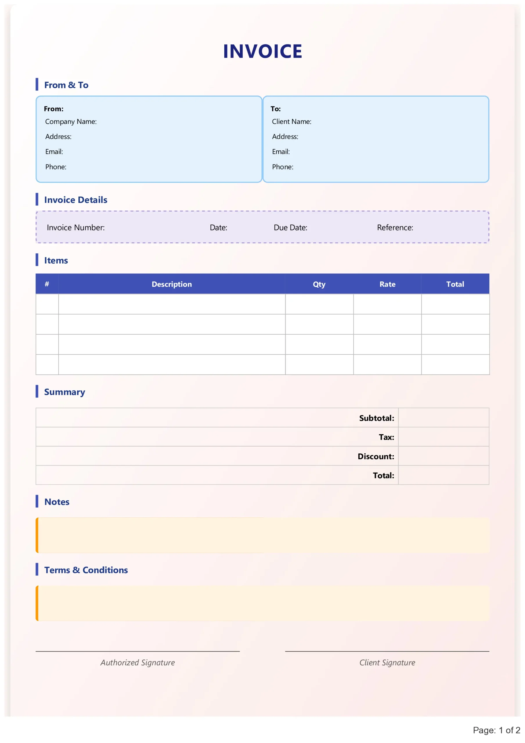 Invoice Format in PDF