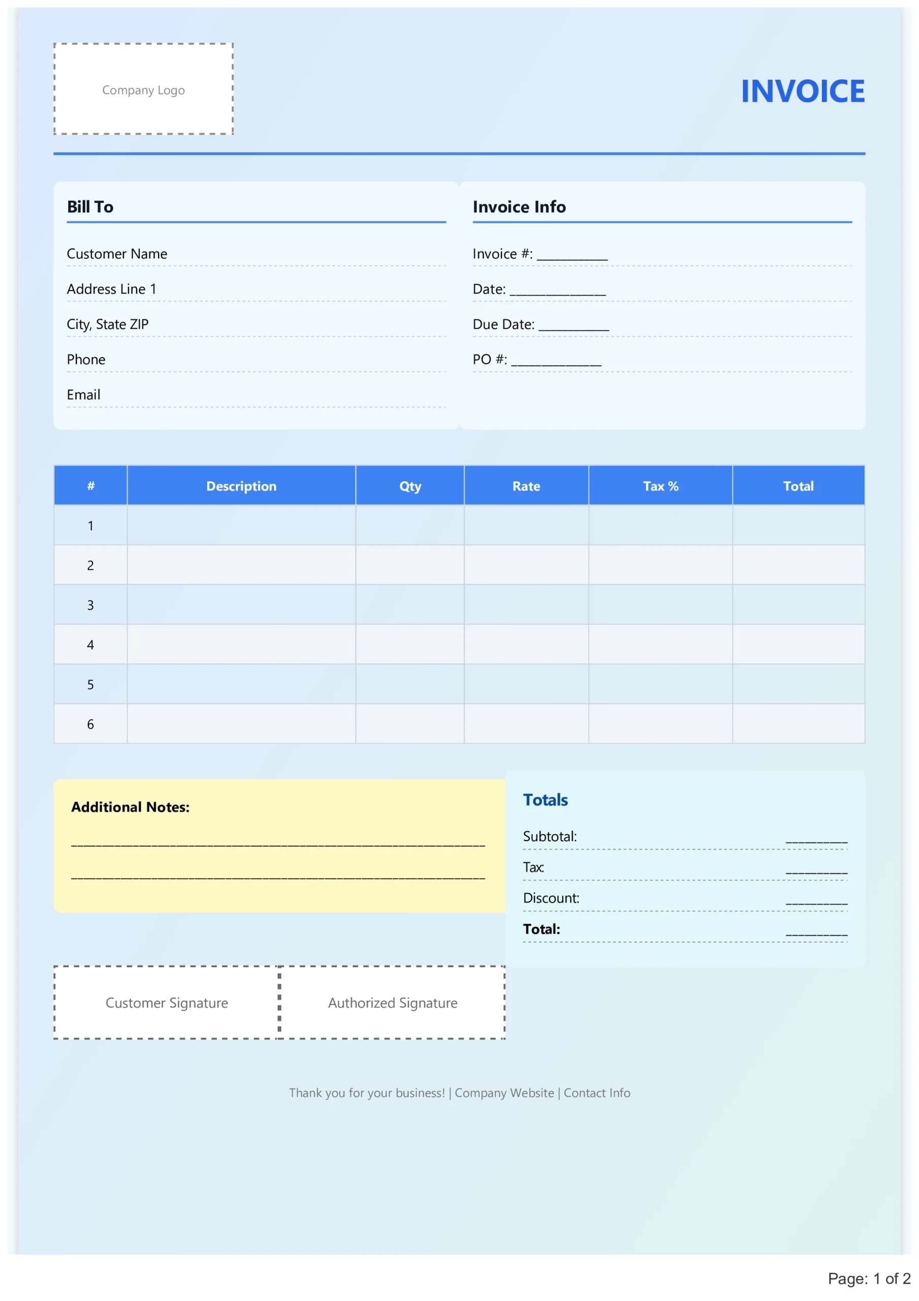 Invoice Format in PDF