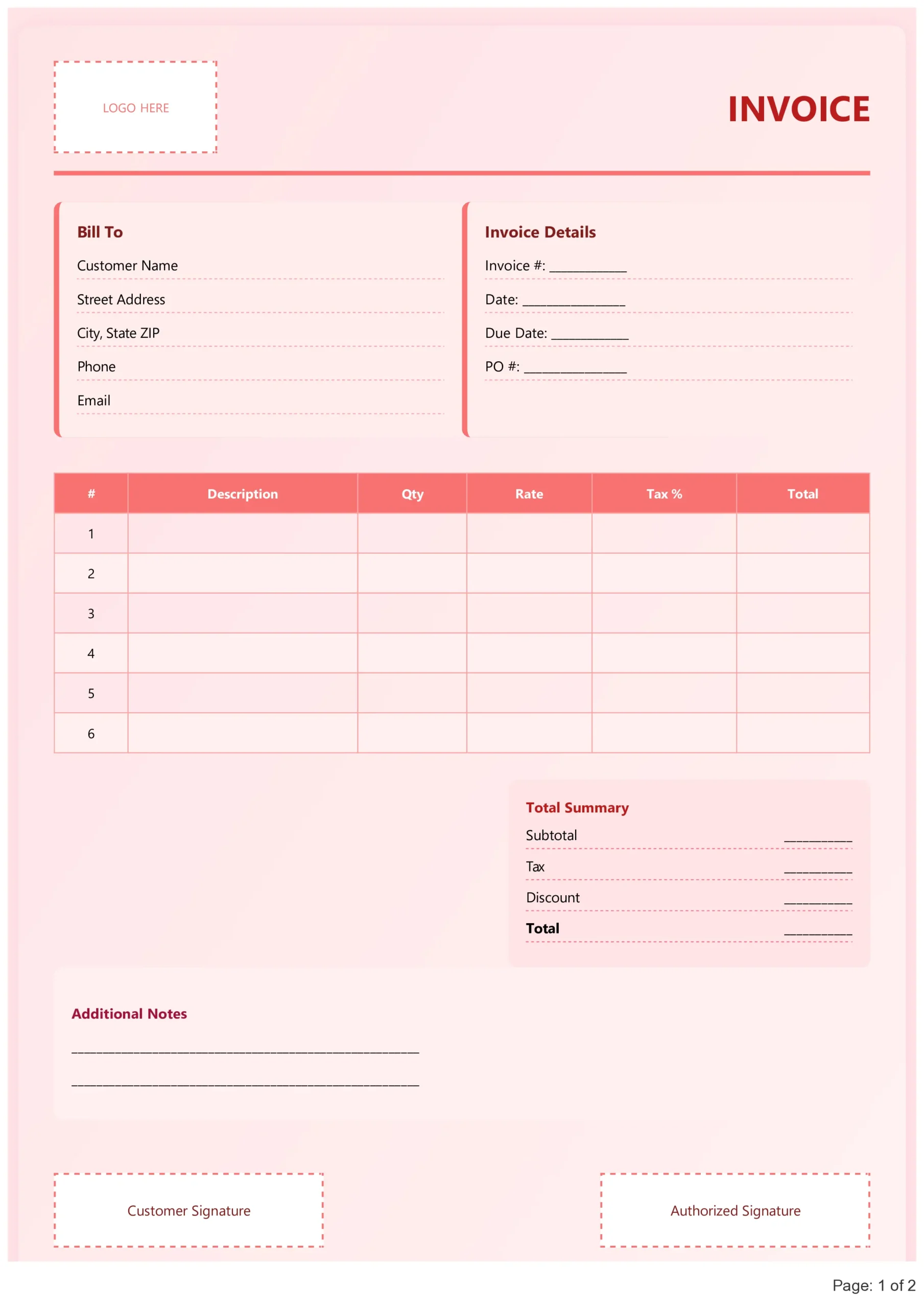 Invoice Format in PDF
