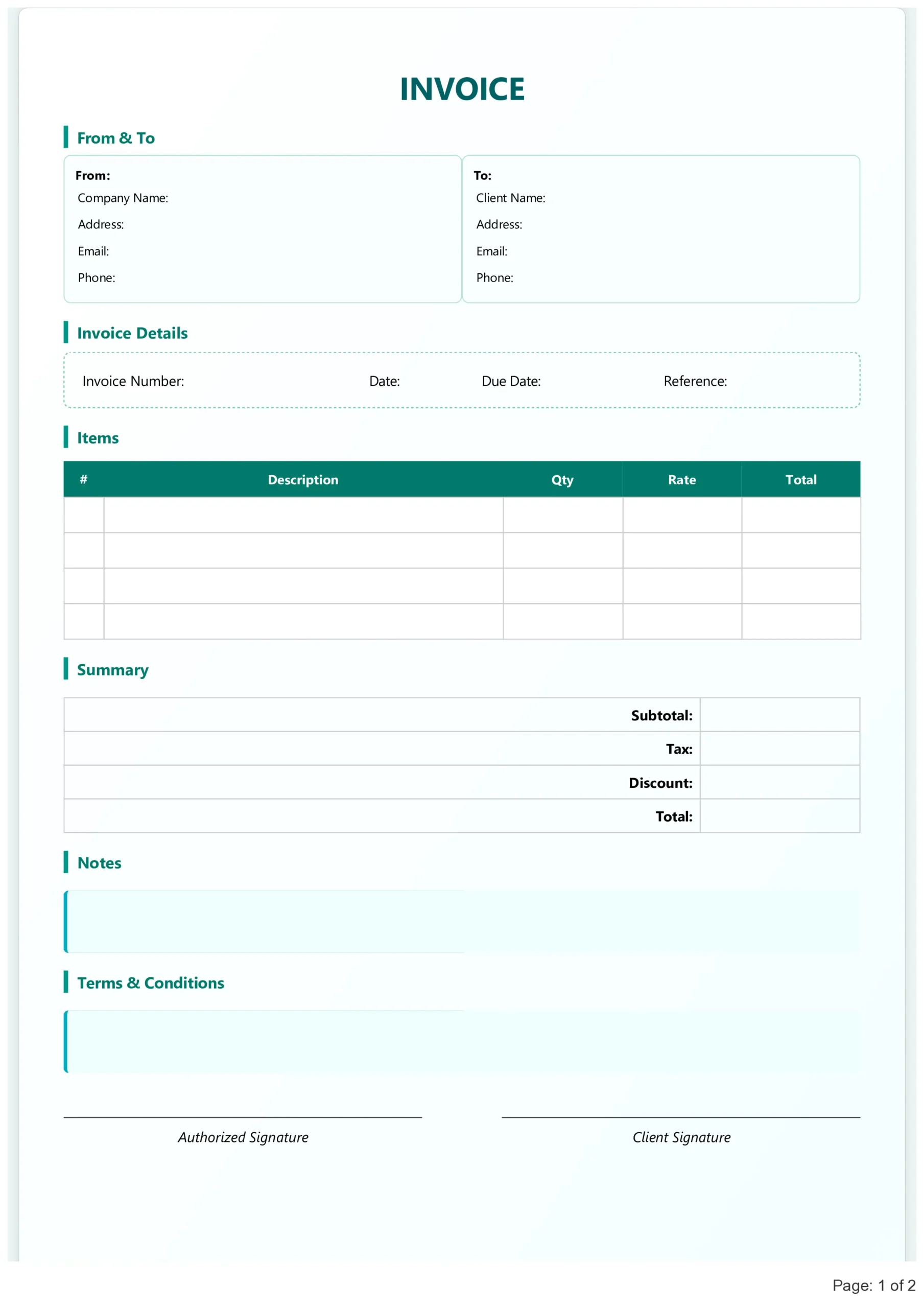 Invoice Format in Excel 1 Invoice Format in Excel