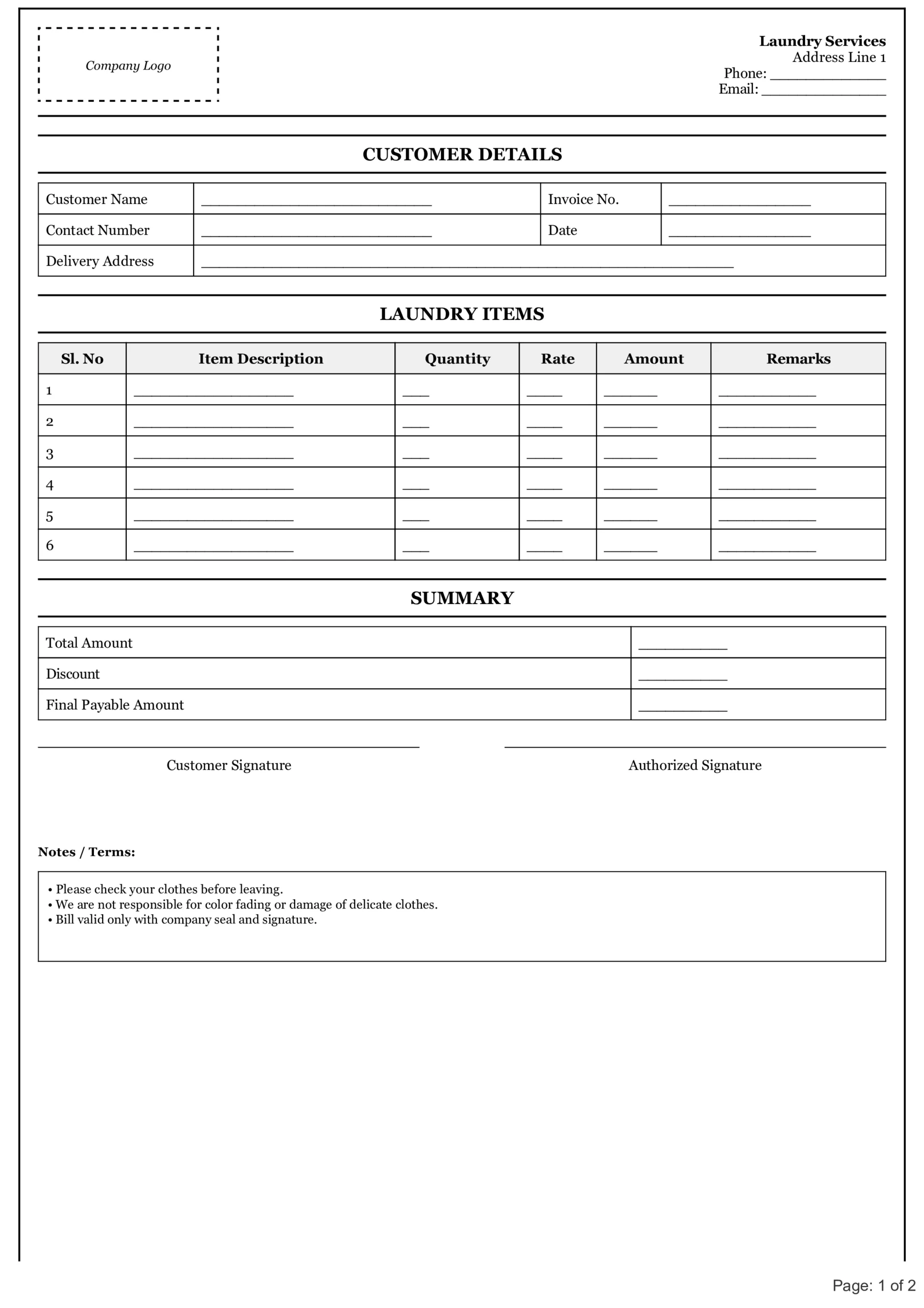 Laundry Bill Format 7 scaled