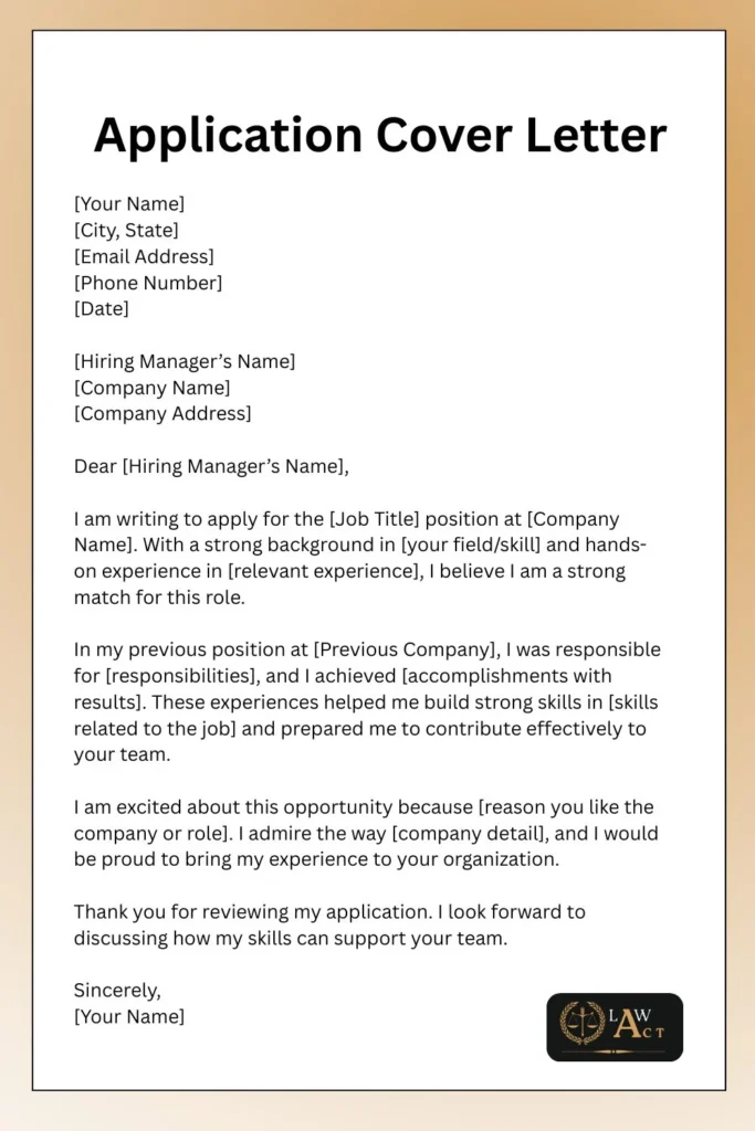Application Cover Letter