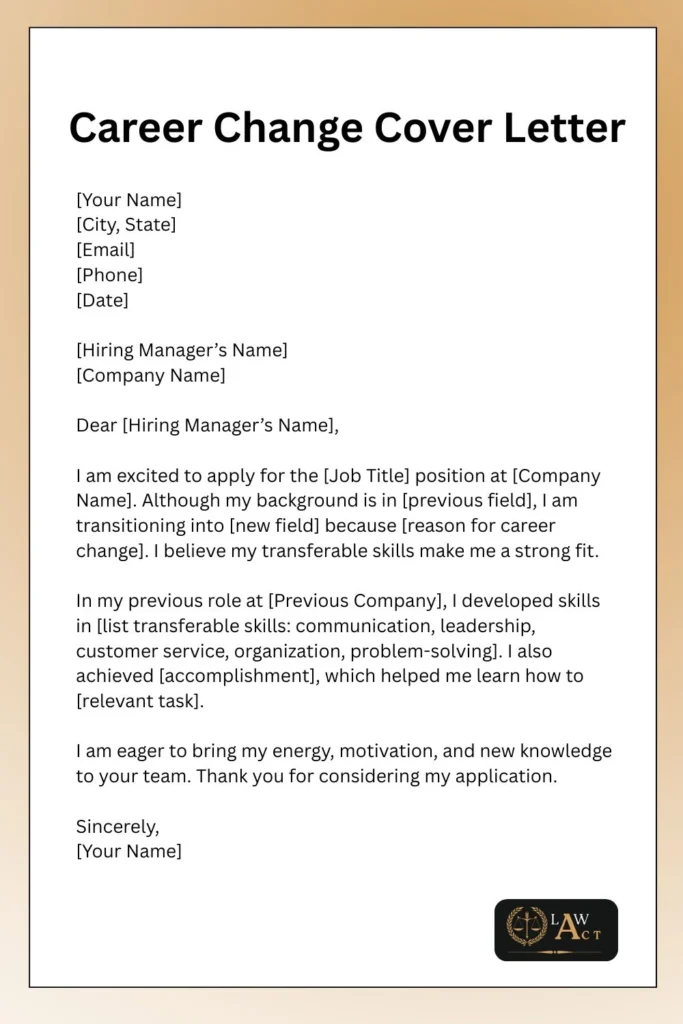 Career Change Cover Letter