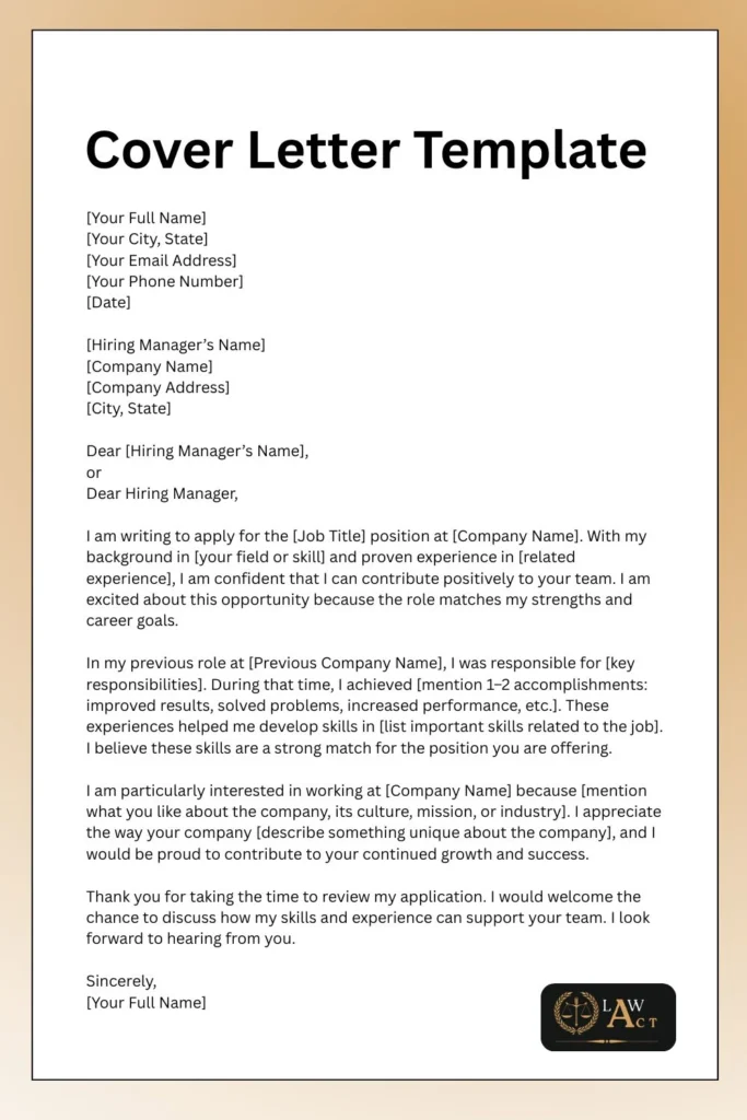 Cover Letter Template