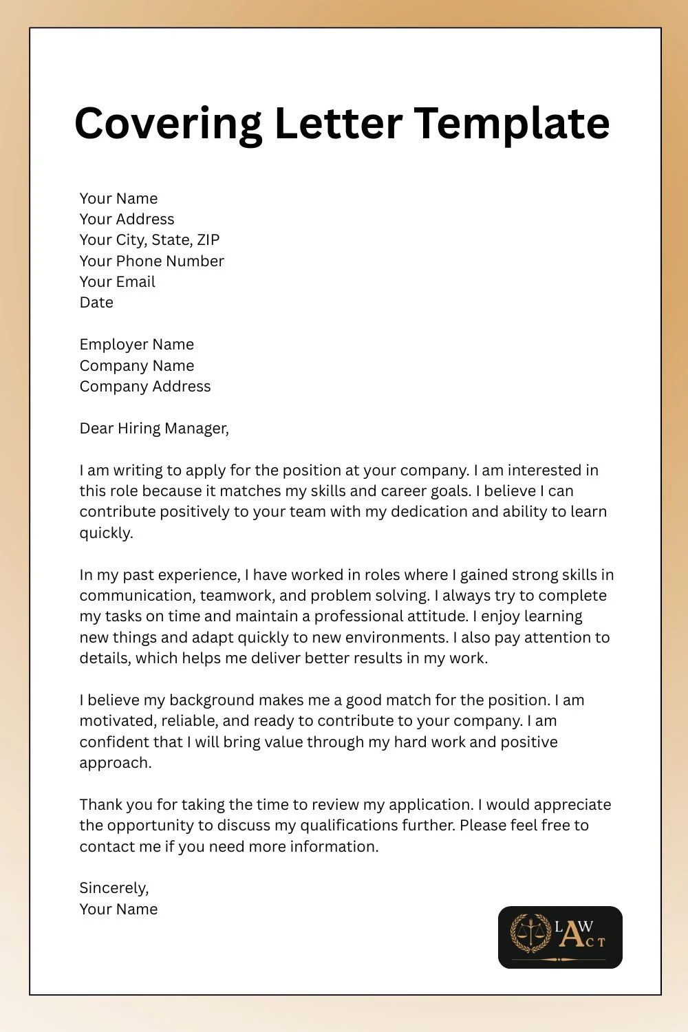 Covering Letter Template