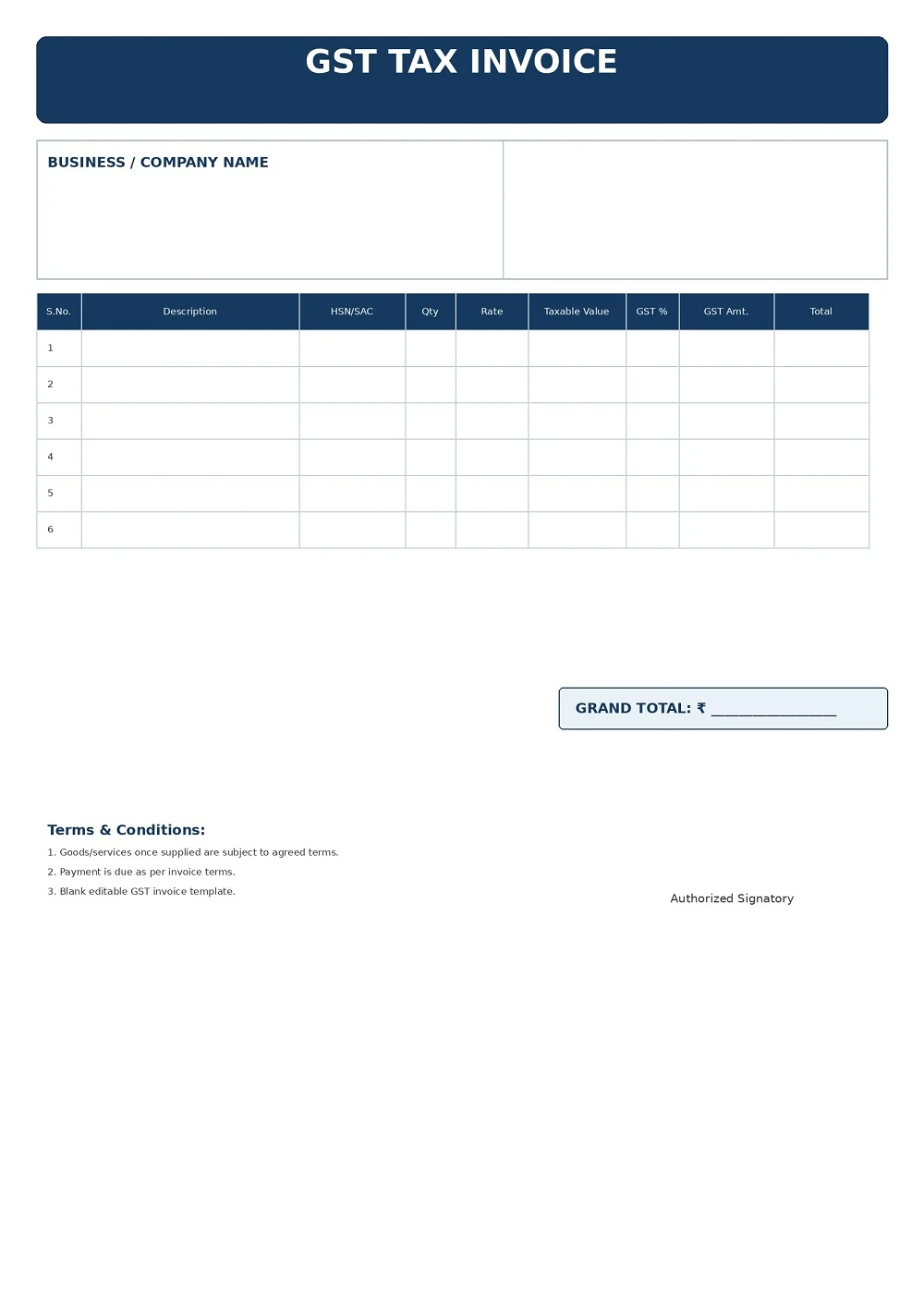 GST Invoice Format